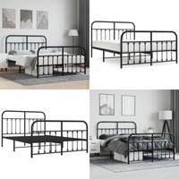 Bettgestell mit Kopf- und Fußteil Metall Schwarz 140x200 cm - Metallbettfassungen - Doppelbett Gestell - Boxspringrahmen - Schlafraum Dekoration Bettgestell mit Kopf- und Fußteil Metall Schwarz 140x200 cm - Metallbettfassungen - Doppelbett Gestell - Boxspringrahmen - Schlafraum Dekoration von VIDAXL