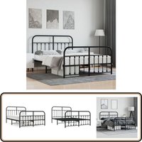 Vidaxl - Bettgestell mit Kopf- und Fußteil Metall Schwarz 140x200 cm - Metallbettfassungen - Doppelbett Gestell - Boxspringrahmen - Schlafraum Vidaxl - Bettgestell mit Kopf- und Fußteil Metall Schwarz 140x200 cm - Metallbettfassungen - Doppelbett Gestell - Boxspringrahmen - Schlafraum von VIDAXL