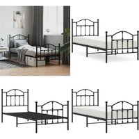Vidaxl - Bettgestell mit Kopf- und Fußteil Metall Schwarz 90x200 cm - Metallbettfassungen - Doppelbett Gestell - Bettrahmen Schwarz - Boxspring Vidaxl - Bettgestell mit Kopf- und Fußteil Metall Schwarz 90x200 cm - Metallbettfassungen - Doppelbett Gestell - Bettrahmen Schwarz - Boxspring von VIDAXL