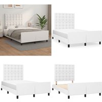 Vidaxl - Bettgestell mit Kopfteil Weiß 120x200 cm Kunstleder - Bettes Gestell - Schlafzimmer Möbel - Doppelbett - Boxspringbetten - Lattenrost - Home Vidaxl - Bettgestell mit Kopfteil Weiß 120x200 cm Kunstleder - Bettes Gestell - Schlafzimmer Möbel - Doppelbett - Boxspringbetten - Lattenrost - Home von VIDAXL