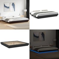 Vidaxl - Bettgestell mit led Schwarz 200x200 cm Holzwerkstoff - Bettsystem - Holzbettfundament - Doppelbett - led Beleuchtung - Smart Home Möbel Vidaxl - Bettgestell mit led Schwarz 200x200 cm Holzwerkstoff - Bettsystem - Holzbettfundament - Doppelbett - led Beleuchtung - Smart Home Möbel von VIDAXL