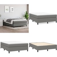 Vidaxl - Bettgestell ohne Matratze Dunkelgrau 140x200 cm Stoff - Bettes Gestell - Doppelbett - Holzrahmen - Lattenrost - Stoffbettwäsche - Home & von VIDAXL