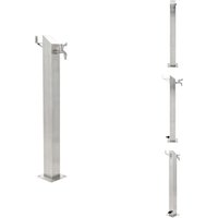 Bewässerungssysteme - Living Garten-Wassersäule Edelstahl Quadratisch 95 cm - Silber von VIDAXL