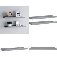 Bilderleisten 2 Stk. Grau 40x9x3 cm mdf - Wandregal - Bilderleiste - Grau - mdf - Wohnwanddeko - Home & Living von VIDAXL