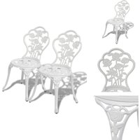 Bistro-Stühle 2 Stk. Aluminiumguss Weiß - Gartensessel - Aluminiumgartenstuhl - Weißer Stuhl - Outdoor Möbel - Terrassenstuhl Bistro-Stühle 2 Stk. Aluminiumguss Weiß - Gartensessel - Aluminiumgartenstuhl - Weißer Stuhl - Outdoor Möbel - Terrassenstuhl von VIDAXL