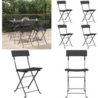 Vidaxl - Bistrostühle 4 Stk. Klappbar Schwarz Poly Rattan und Stahl - Gartenstühle - Bistrostühle - Poly Rattan - Gartenmöbel - Ausziehbarer Stühl Vidaxl - Bistrostühle 4 Stk. Klappbar Schwarz Poly Rattan und Stahl - Gartenstühle - Bistrostühle - Poly Rattan - Gartenmöbel - Ausziehbarer Stühl von VIDAXL