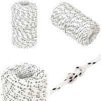Bootsseil Geflochten Weiß 2 mmx100 m Polyester - Polyester Seil - Bootsschnur - Schiffsseil - Segeltuch - Leinen - Home & Living von VIDAXL