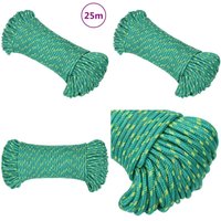 Bootsseil Grün 3 mm 25 m Polypropylen - Bootsseil - Polyesterseil - Schiffsseil - Liegeplatzseil - Marinelseil - Home & Living von VIDAXL