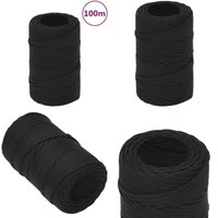 Bootsseil Schwarz 2 mm 100 m Polypropylen - Bootsseil - Schiffsseil - Polyesterseil - Marino Seil - Liegeplatzseil - Home & Living von VIDAXL
