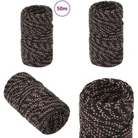 Bootsseil Schwarz 2 mm 50 m Polypropylen - Bootsseil - Schiffsseil - Polyesterseil - Marino Seil - Liegeplatzseil - Home & Living von VIDAXL