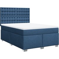 Boxspringbett mit Matratze Blau 160x200 cm Stoff Vidaxl von VIDAXL