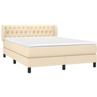 Vidaxl - Boxspringbett mit Matratze Creme 140x190 cm Stoff Vidaxl - Boxspringbett mit Matratze Creme 140x190 cm Stoff von VIDAXL