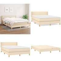Vidaxl - Boxspringbett mit Matratze Creme 140x200 cm Stoff - Boxspringbett - Doppelbett - Cremefarbenes Bett - Betten Günstig Kaufen Vidaxl - Boxspringbett mit Matratze Creme 140x200 cm Stoff - Boxspringbett - Doppelbett - Cremefarbenes Bett - Betten Günstig Kaufen von VIDAXL