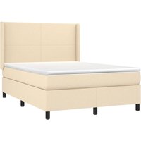 Boxspringbett mit Matratze Creme 140x200 cm Stoff Vidaxl von VIDAXL