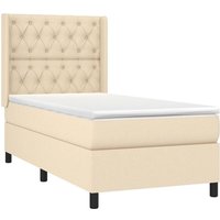 Boxspringbett mit Matratze Creme 80x200 cm Stoff Vidaxl von VIDAXL