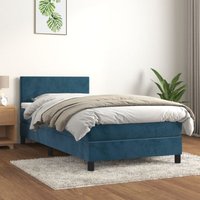 Vidaxl - Boxspringbett mit Matratze Dunkelblau 100x200 cm Samt von VIDAXL