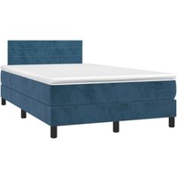 Boxspringbett mit Matratze Dunkelblau 120x200 cm Samt Vidaxl von VIDAXL
