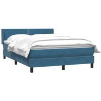Boxspringbett mit Matratze Dunkelblau 140x220 cm Samt Vidaxl von VIDAXL