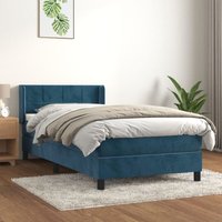 Boxspringbett mit Matratze Dunkelblau 80x200 cm Samt Vidaxl 477232 von VIDAXL