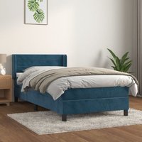 Boxspringbett mit Matratze Dunkelblau 90x190 cm Samt Vidaxl von VIDAXL