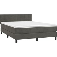 Boxspringbett mit Matratze Dunkelgrau 140x200 cm Samt Vidaxl Boxspringbett mit Matratze Dunkelgrau 140x200 cm Samt Vidaxl von VIDAXL