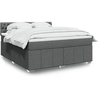 Vidaxl - Boxspringbett mit Matratze Dunkelgrau 180x200 cm Stoff von VIDAXL