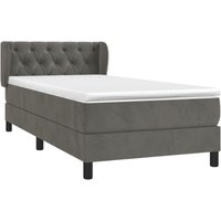 Vidaxl - Boxspringbett mit Matratze Dunkelgrau 80x200 cm Samt von VIDAXL