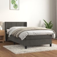 Boxspringbett,Schlafzimmerbett mit Matratze Dunkelgrau 90x190 cm Samt Vidaxl 99224 von VIDAXL