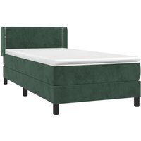 Boxspringbett,Schlafzimmerbett mit Matratze Dunkelgrün 100x200 cm Samt Vidaxl von VIDAXL