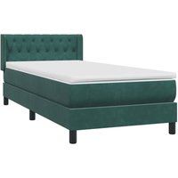 Boxspringbett mit Matratze Dunkelgrün 90x220 cm Samt Vidaxl von VIDAXL