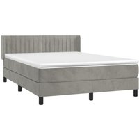 Boxspringbett mit Matratze Hellgrau 140x190 cm Samt Vidaxl Boxspringbett mit Matratze Hellgrau 140x190 cm Samt Vidaxl von VIDAXL