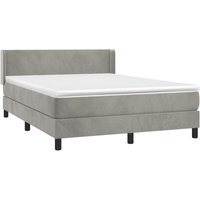 Boxspringbett mit Matratze Hellgrau 140x200 cm Samt Vidaxl Boxspringbett mit Matratze Hellgrau 140x200 cm Samt Vidaxl von VIDAXL