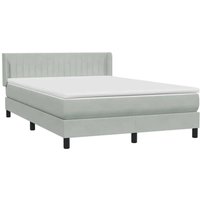Boxspringbett mit Matratze Hellgrau 140x220 cm Samt Vidaxl Boxspringbett mit Matratze Hellgrau 140x220 cm Samt Vidaxl von VIDAXL