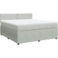 Boxspringbett mit Matratze Hellgrau 180x200 cm Samt Vidaxl von VIDAXL