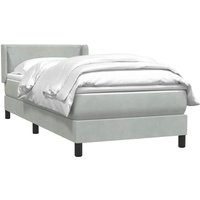 Boxspringbett mit Matratze Hellgrau 80x210 cm Samt Vidaxl von VIDAXL