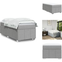 Vidaxl - Boxspringbett mit Matratze Hellgrau 90x200 cm Stoff - Boxspringbett - Boxspringbetten - Bett - Bett Mit Stauraum von VIDAXL
