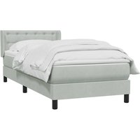 Boxspringbett mit Matratze Hellgrau 90x220 cm Samt Vidaxl Boxspringbett mit Matratze Hellgrau 90x220 cm Samt Vidaxl von VIDAXL