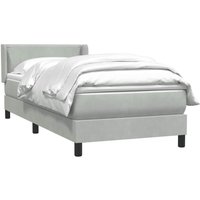 Boxspringbett mit Matratze Hellgrau 90x220 cm Samt Vidaxl Boxspringbett mit Matratze Hellgrau 90x220 cm Samt Vidaxl von VIDAXL