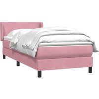 Boxspringbett mit Matratze Rosa 100x220 cm Samt Vidaxl von VIDAXL