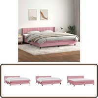Vidaxl - Boxspringbett mit Matratze Rosa 180x220 cm Samt Vidaxl - Boxspringbett mit Matratze Rosa 180x220 cm Samt von VIDAXL