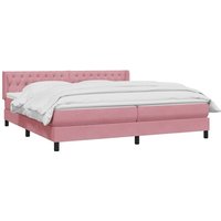 Boxspringbett mit Matratze Rosa 200x210 cm Samt Vidaxl von VIDAXL