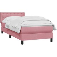 Boxspringbett mit Matratze Rosa 80x220 cm Samt Vidaxl von VIDAXL
