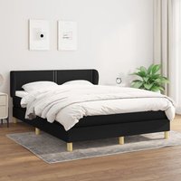 Boxspringbett mit Matratze Schwarz 140x200 cm Stoff Vidaxl 953248 von VIDAXL