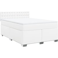 Boxspringbett mit Matratze Weiß 140x200 cm Kunstleder Vidaxl von VIDAXL