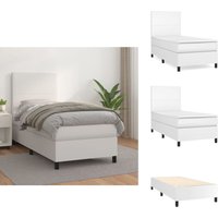 Vidaxl - Boxspringbett mit Matratze Weiß 80x200 cm Kunstleder - Boxspringbett - Betten - Doppelbett - Weißes Bett - Kunstleder Bett Vidaxl - Boxspringbett mit Matratze Weiß 80x200 cm Kunstleder - Boxspringbett - Betten - Doppelbett - Weißes Bett - Kunstleder Bett von VIDAXL