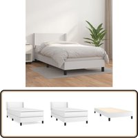 Boxspringbett mit Matratze Weiß 90x190 cm Kunstleder - Boxspringbett - Betten - Doppelbett - Weißes Bett - Kunstlederbett Boxspringbett mit Matratze Weiß 90x190 cm Kunstleder - Boxspringbett - Betten - Doppelbett - Weißes Bett - Kunstlederbett von VIDAXL