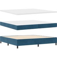 Vidaxl - Boxspringbett mit Matratze & Bank Dunkelblau 200 x 200 cm Samt Vidaxl - Boxspringbett mit Matratze & Bank Dunkelblau 200 x 200 cm Samt von VIDAXL