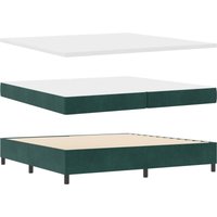 Vidaxl - Boxspringbett mit Matratze & Bank Dunkelgrün 200x200 cm Samt von VIDAXL
