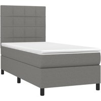 Vidaxl - Boxspringbett mit Matratze & led Dunkelgrau 100x200 cm Stoff von VIDAXL