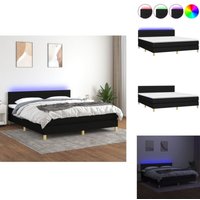 Vidaxl - Boxspringbett mit Matratze & led Schwarz 180x200 cm Stoff - Boxspringbett - Doppelbett - Schlafsystem - Bettrahmen - Lattenrost Vidaxl - Boxspringbett mit Matratze & led Schwarz 180x200 cm Stoff - Boxspringbett - Doppelbett - Schlafsystem - Bettrahmen - Lattenrost von VIDAXL